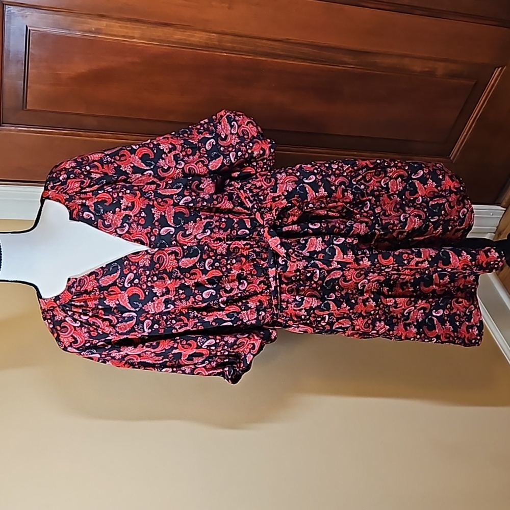 OPHELIA ROSE DRESS L LARGE RED FLORAL